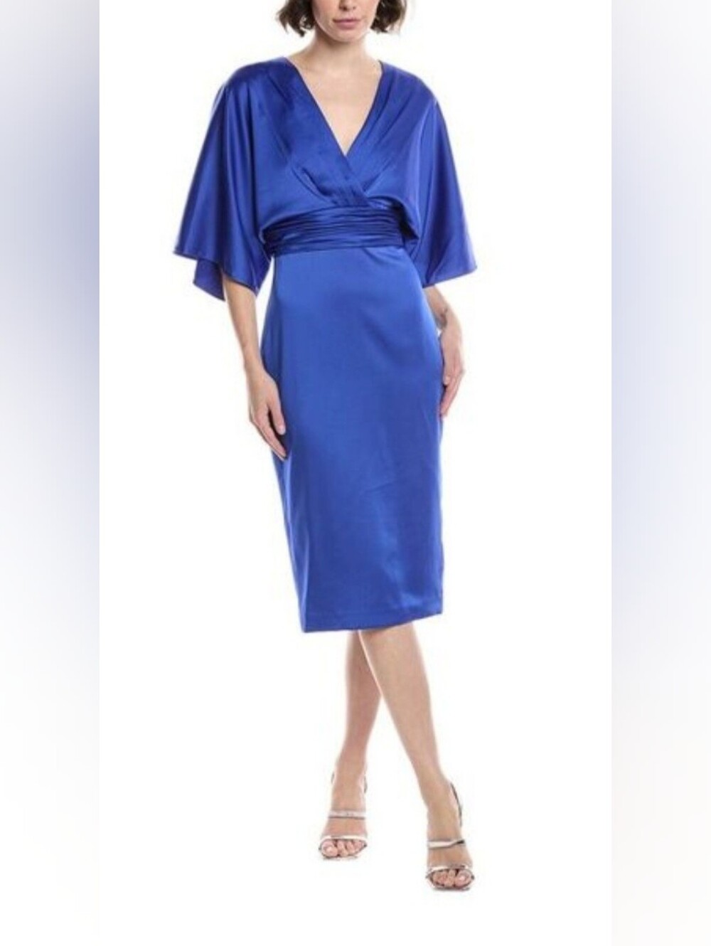 THEIA Royal Blue Kimono Cocktail Dress Size 14 NWT